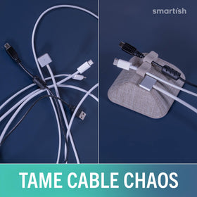 Smartish Cable Wrangler on nightstand illustrating aesthetic fit and convenience benefit