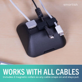 Smartish Cable Wrangler with magnetic silicone collars securing non-magnetic cables