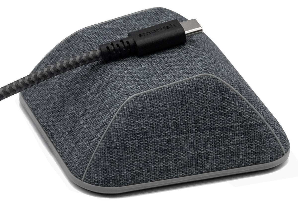 Smartish front view of Cable Wrangler showing neat chargers and tidy desk