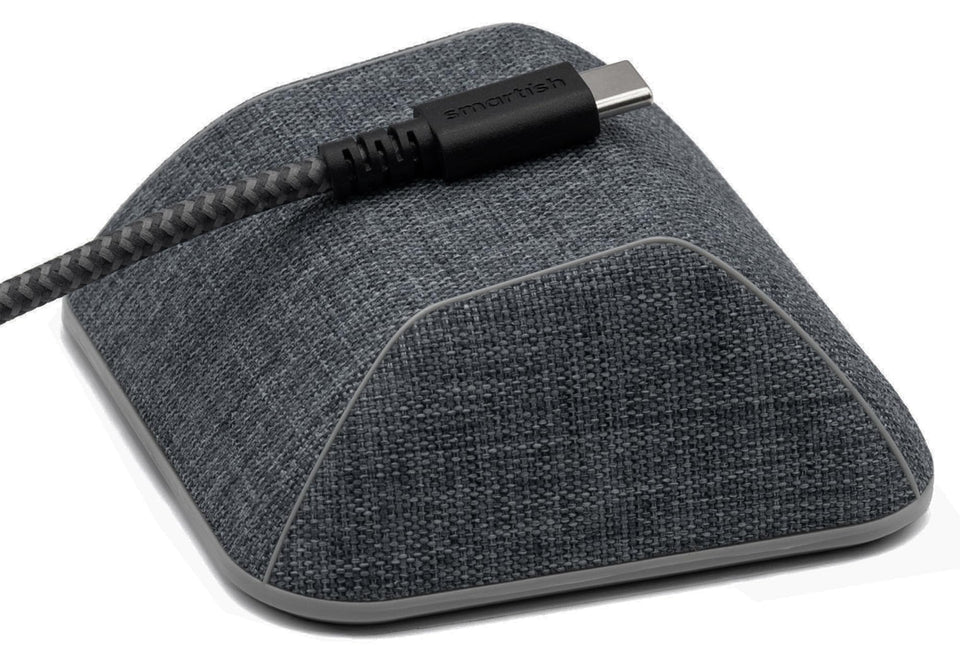 Smartish front view of Cable Wrangler showing neat chargers and tidy desk