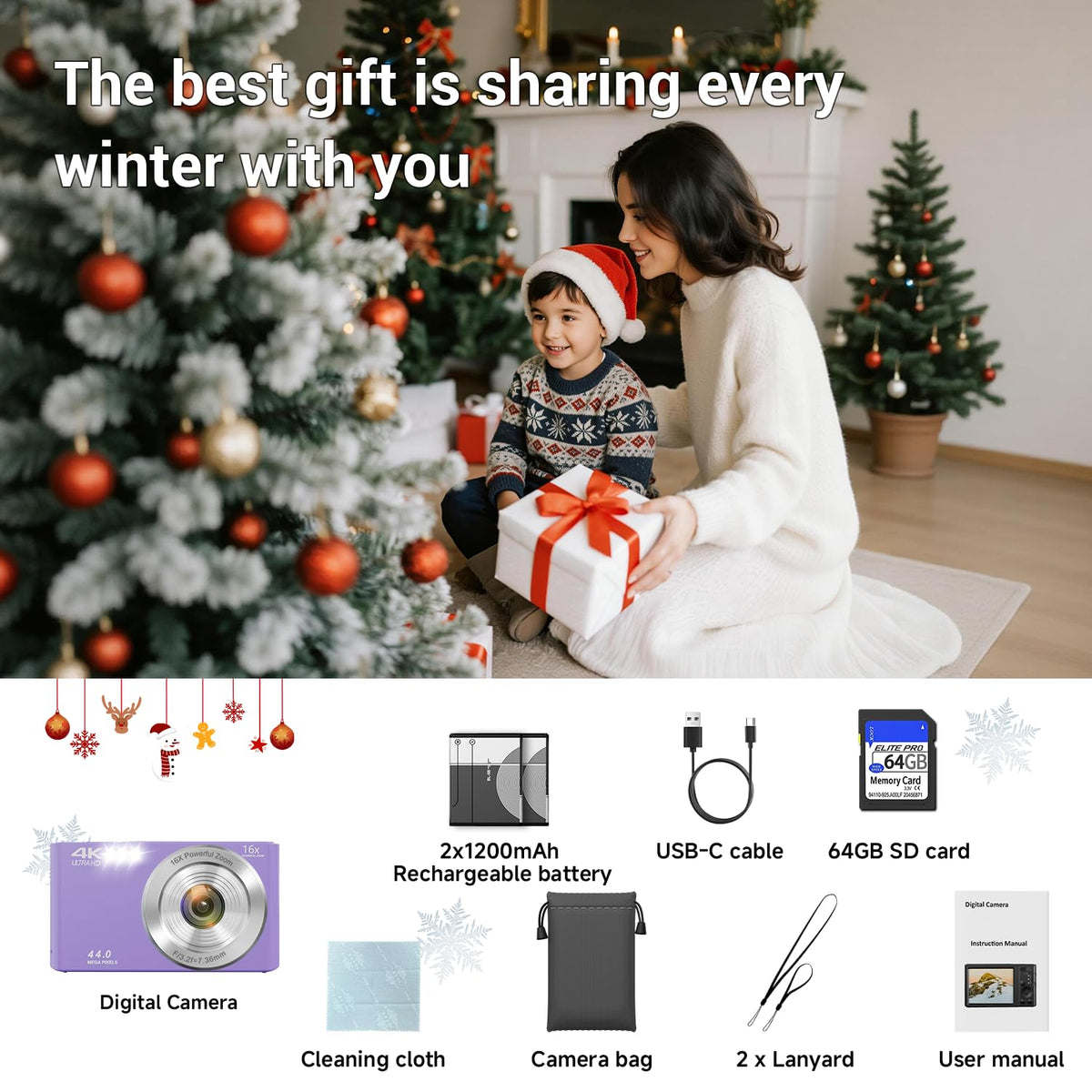 SMARTKLIK 64GB SD card in slot emphasizing ample storage advantage