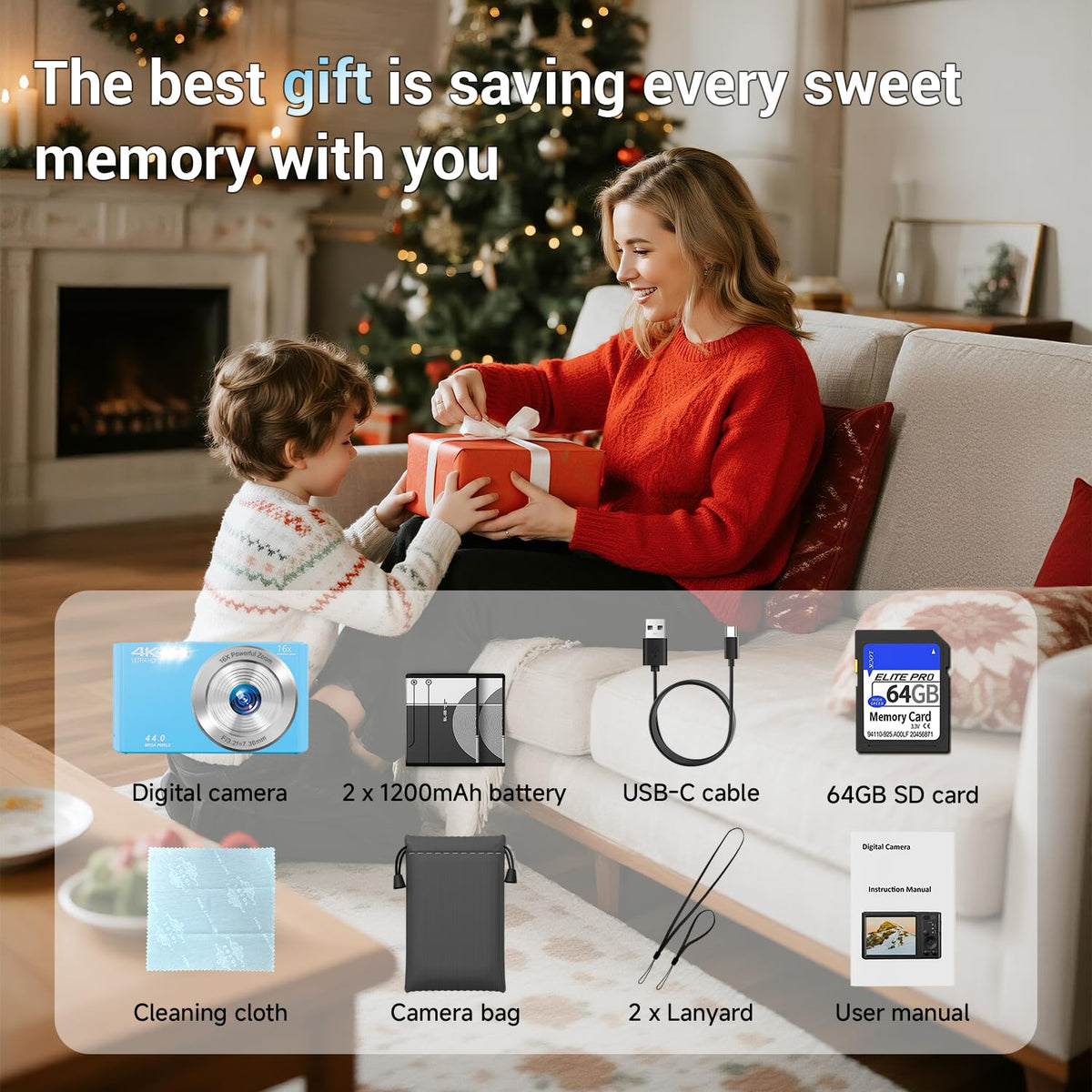 SMARTKLIK accessories layout with 64GB card ready-to-use straight from the box