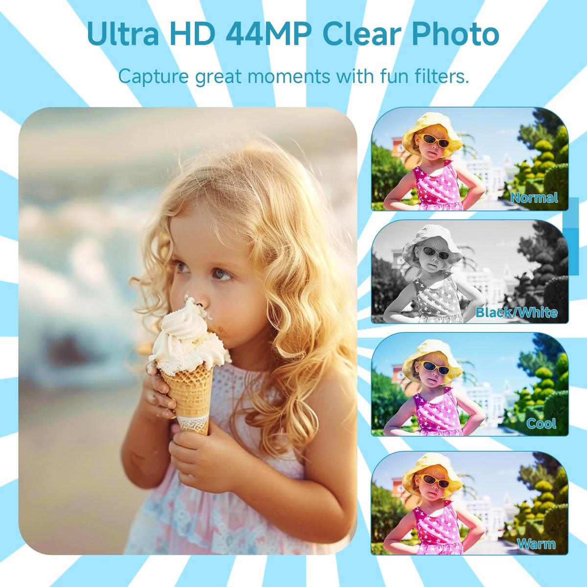 SMARTKLIK lens and 16x zoom close-up showing zoom control for framing distant subjects