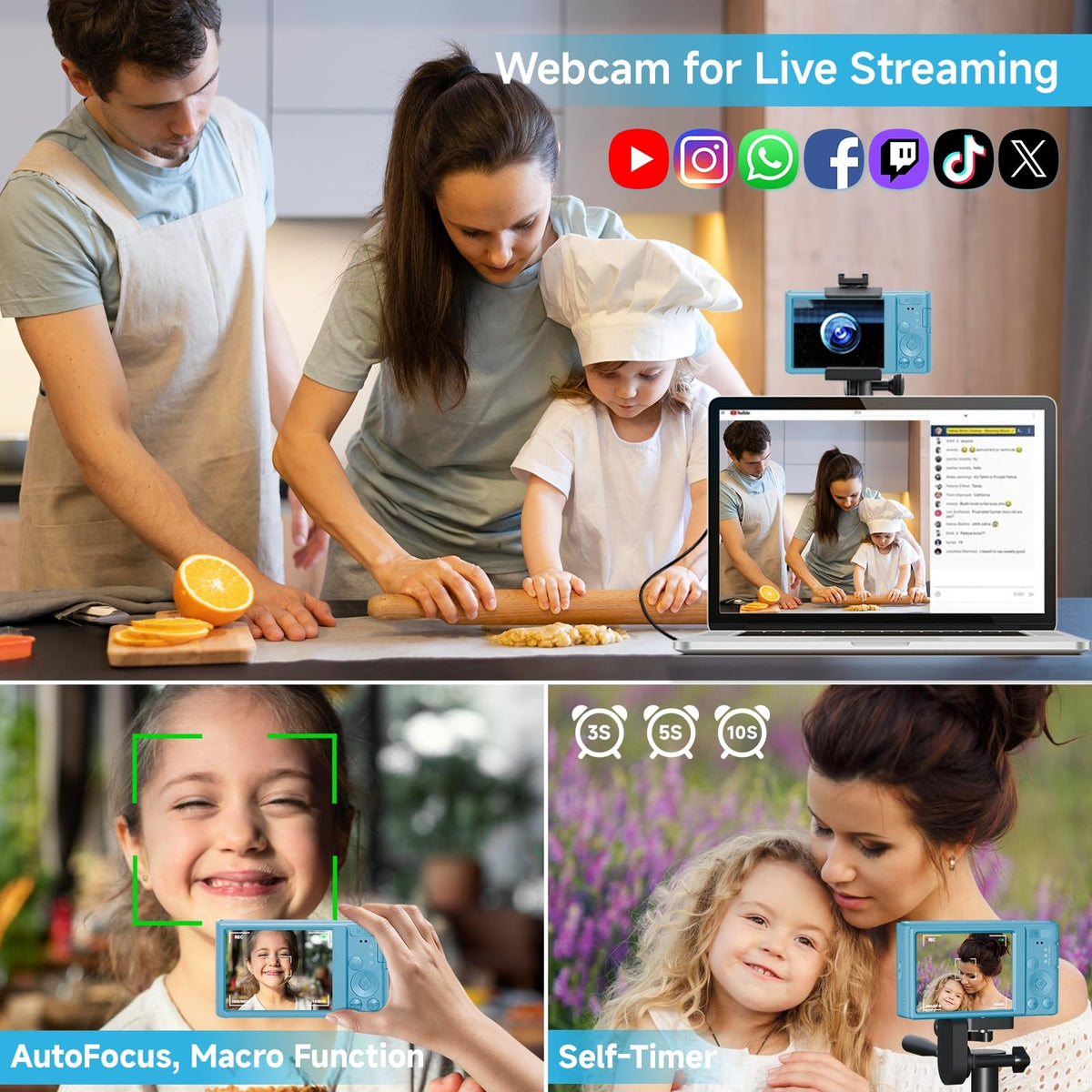 SMARTKLIK fill light on demonstrating brighter low-light photos and clearer video