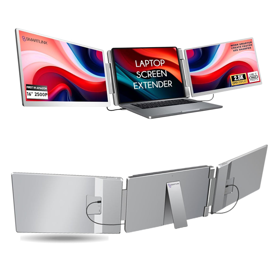 Smartlinx 16inch triple-display extender front view for multitasking