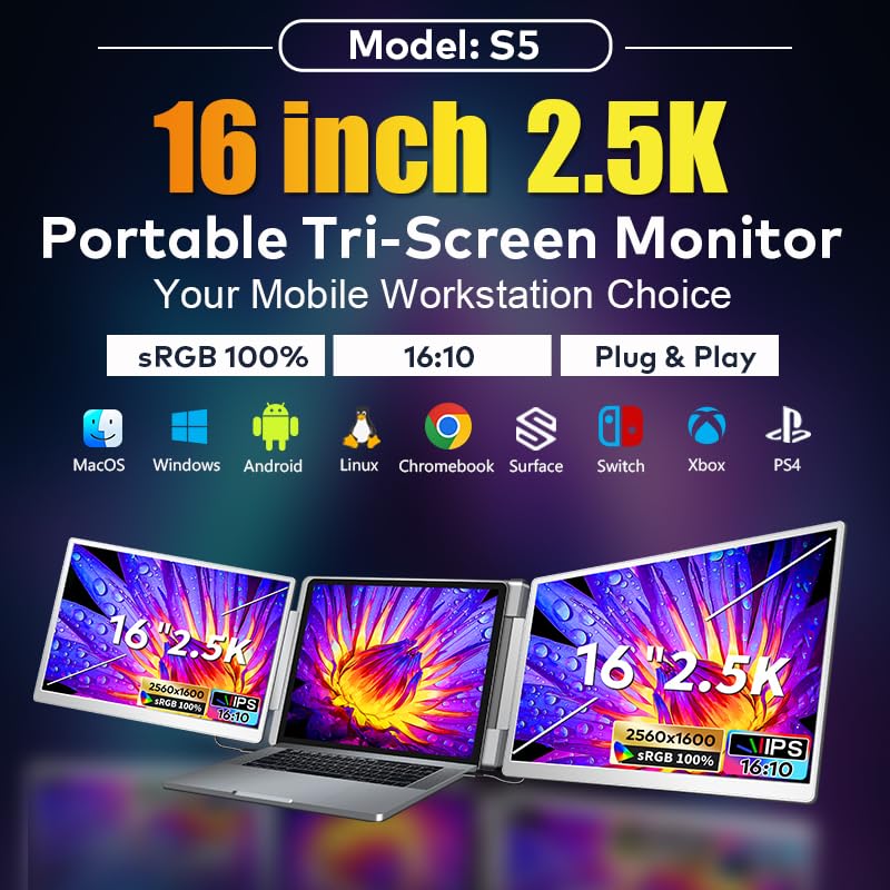 Smartlinx triple-display setup on desk demonstrating increased productivity