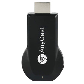 SmartSee Anycast dongle on TV enabling wireless 1080p mirroring from iPhone