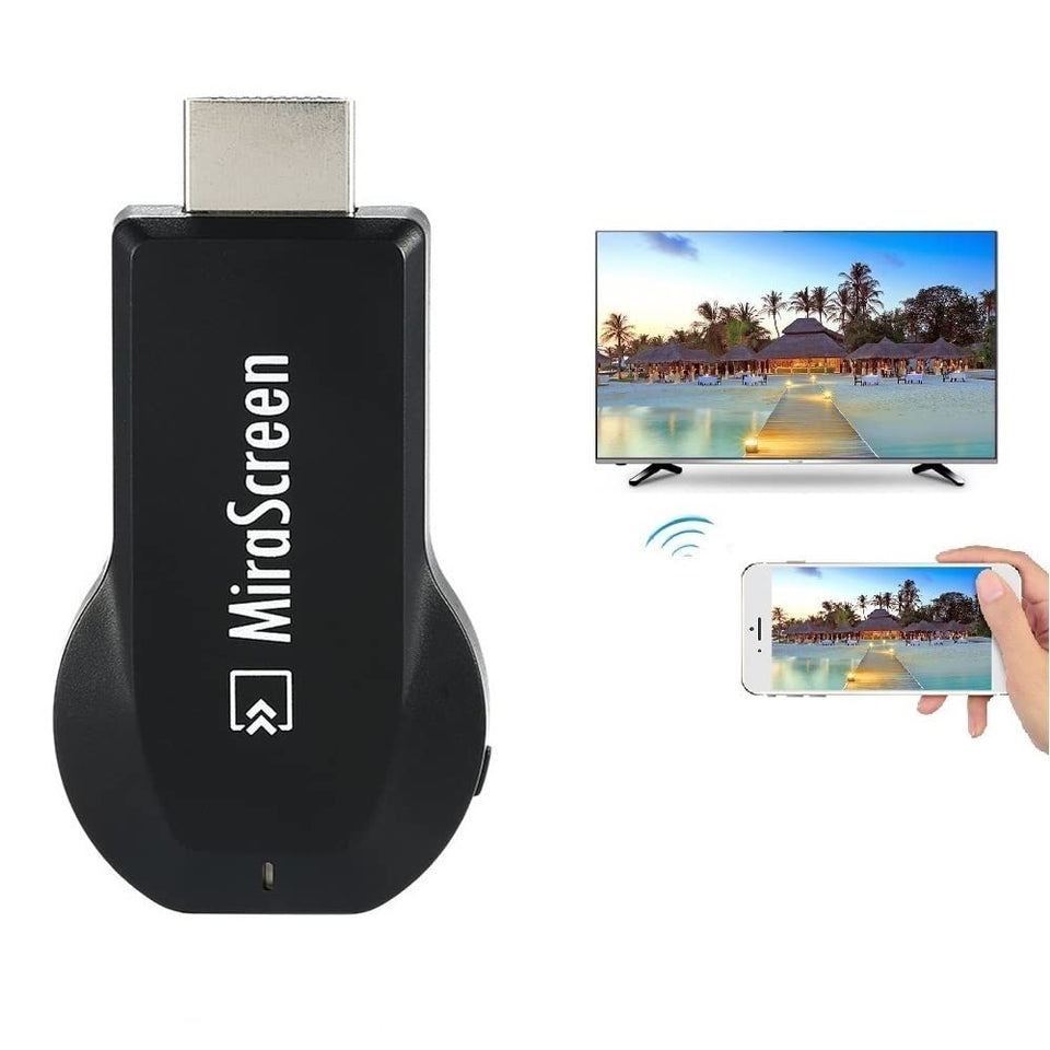 SmartSee MiraScreen dongle 1080p setup enables wireless display to a TV