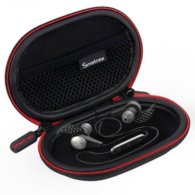 Smatree clipped with carabiner to backpack strap for quick-access convenience