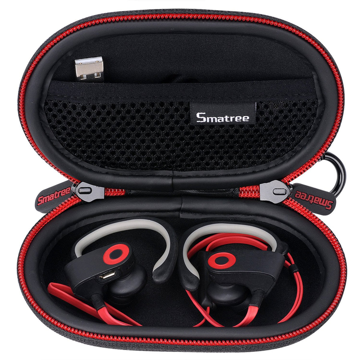 Smatree holding Beats earphones inside cushioned compartment for scratch prevention