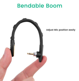 Smays flexible boom bent to angle showing stable positioning for comfortable use