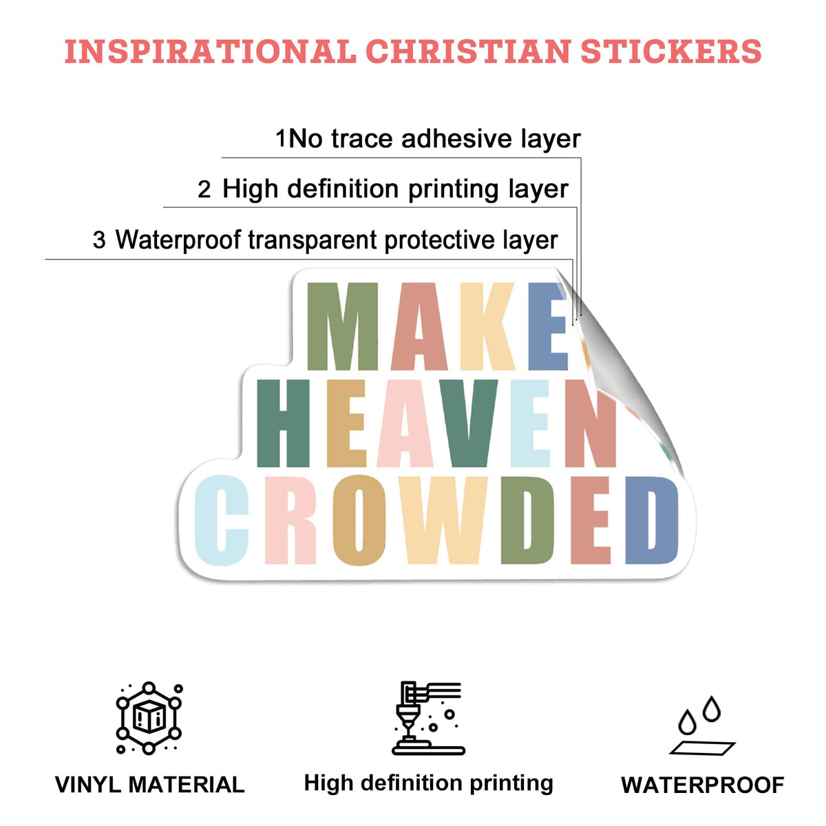 Smilelife waterproof sticker for outdoor surfaces and daily wear