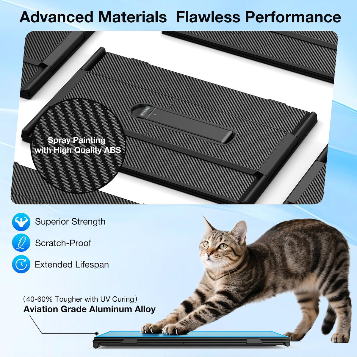 SMISEACOW retractable aluminum stand supports stable use without laptop strain.