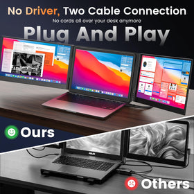 SMISEACOW ultra-slim triple-monitor setup reduces desk clutter.