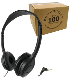 SmithOutlet bulk headphones in classroom setting for focused learning.
