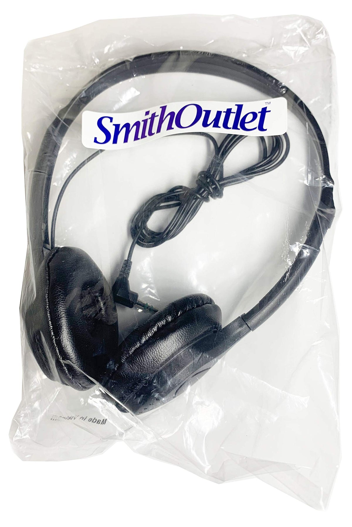 SmithOutlet bulk-pack headphones with soft ear cushions for comfort.