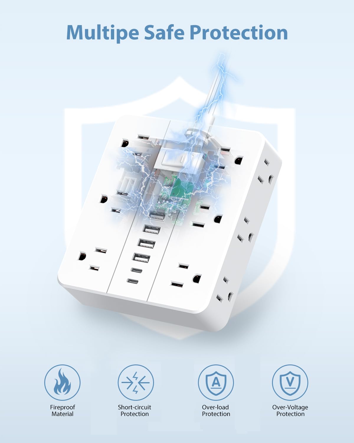 SMNICE flat 45-degree plug and slim cord profile saves space behind furniture