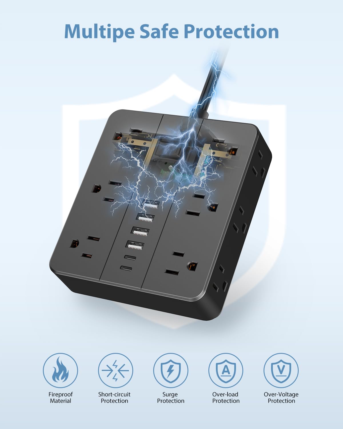 SMNICE flat plug profile tucked behind furniture to save space and hide cords