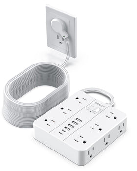 SMNICE front view with 12 outlets and USB ports showcasing organized charging