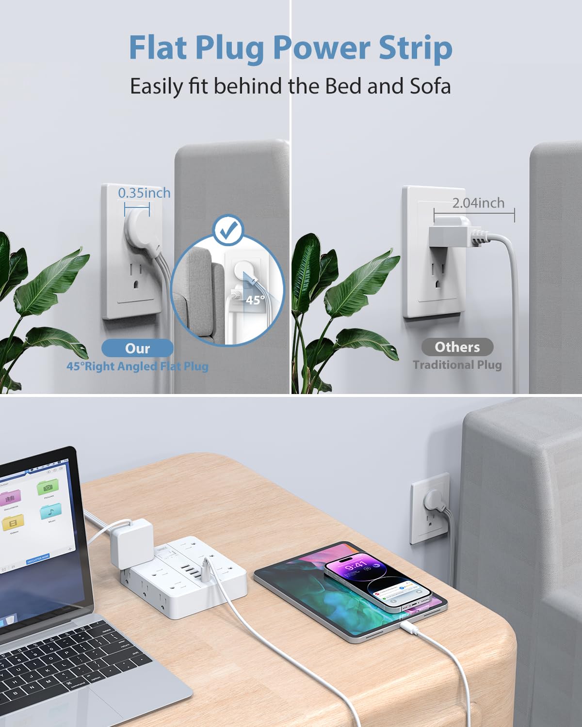 SMNICE in use on desk charging laptop and phone, tidy workspace benefit