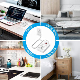SMNICE five-foot extension cord offers flexible placement on desk or wall
