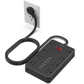 SMNICE flat-plug power strip keeps cords tidy under furniture