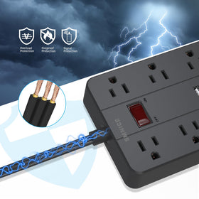 SMNICE 5ft extension cord provides convenient reach across a room