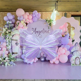 SmoothNovelty butterfly decoration with fishing line enables quick wall or ceiling setup