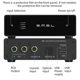 SMSL D1 touch-control panel for quick, precise adjustments during listening sessions