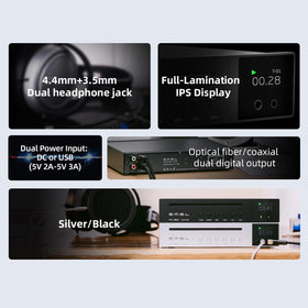 SMSL PL150 optical and coaxial outputs support lossless digital connections.