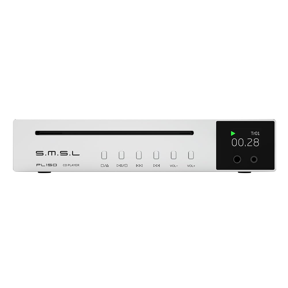 SMSL PL150 front panel with display for quick disc operation.
