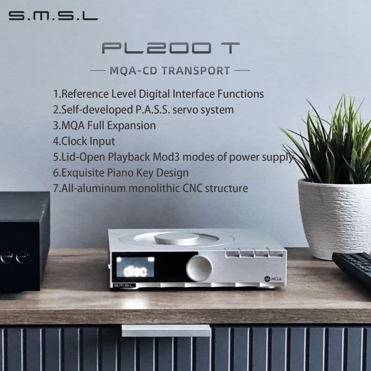 SMSL PL200T clock input ensuring precise timing for consistent listening.