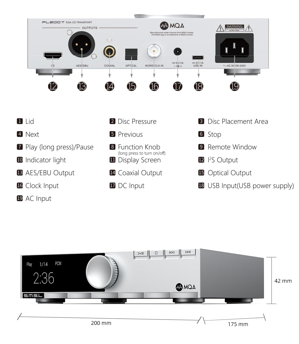 SMSL PL200T front panel buttons providing tactile control during listening sessions.