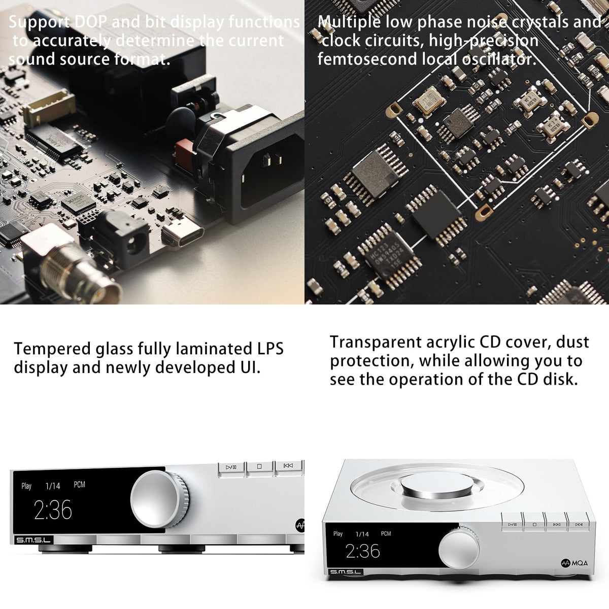 SMSL PL200T I2S and AES/EBU ports enable versatile DAC connectivity.