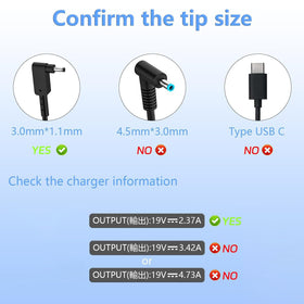 Smsutu 45W charger fits Acer Aspire 5 series for steady power.