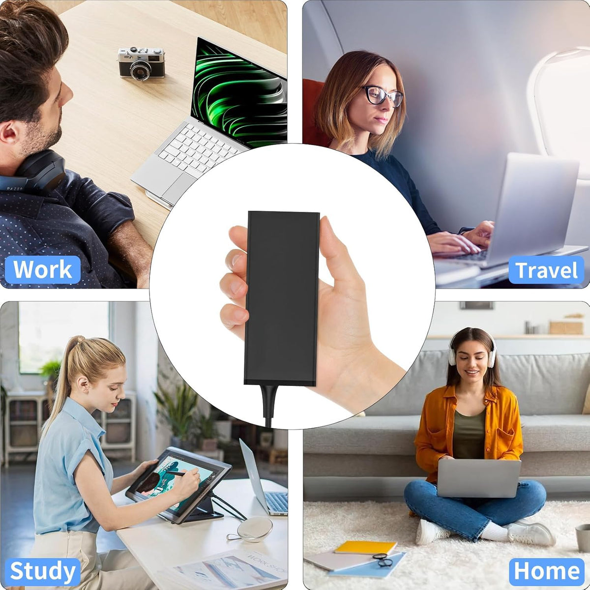 Smsutu N19C3 travel-ready charger with two cable lengths