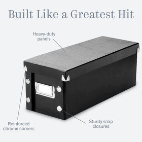 Snap-N-Store CD storage box front label holder for easy content labeling.
