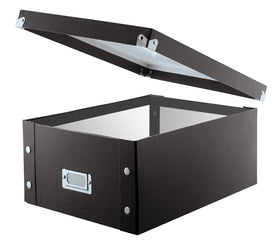 Snap-N-Store CD storage box with lid open for easy access.