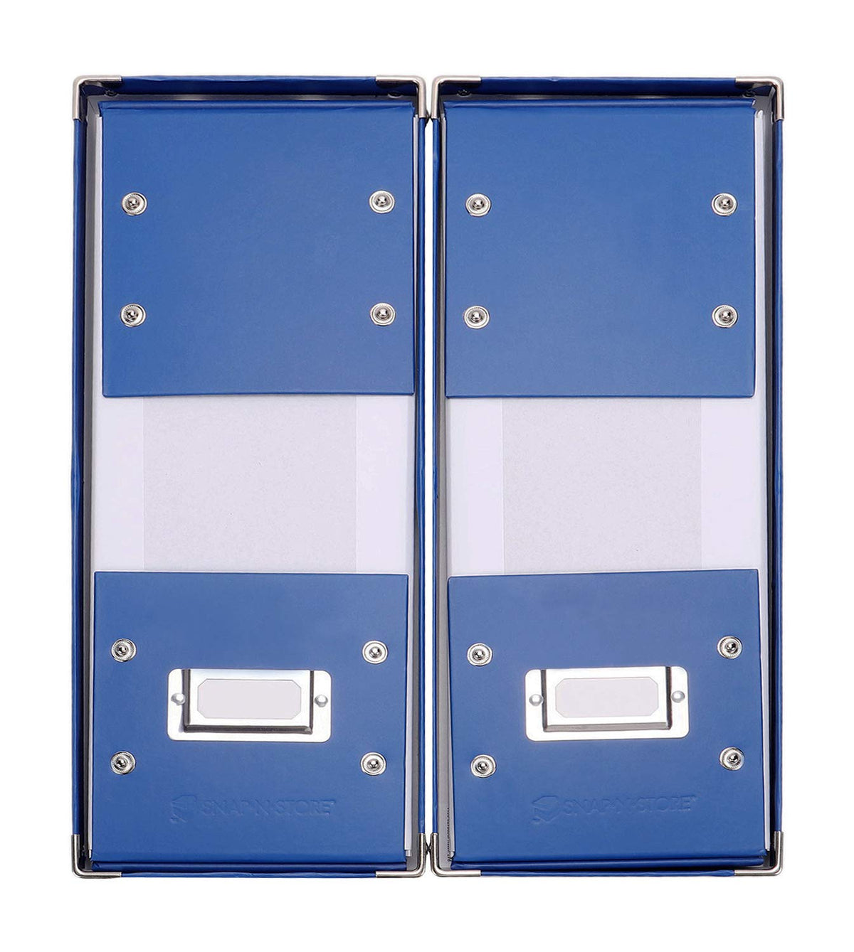 Snap-N-Store chrome label holder close-up for fast identification benefit