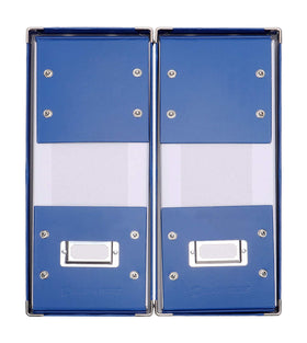 Snap-N-Store chrome label holder close-up for fast identification benefit