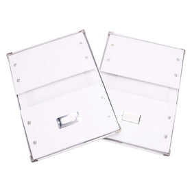Snap-N-Store chrome card holder detail for clear labeling and quick retrieval