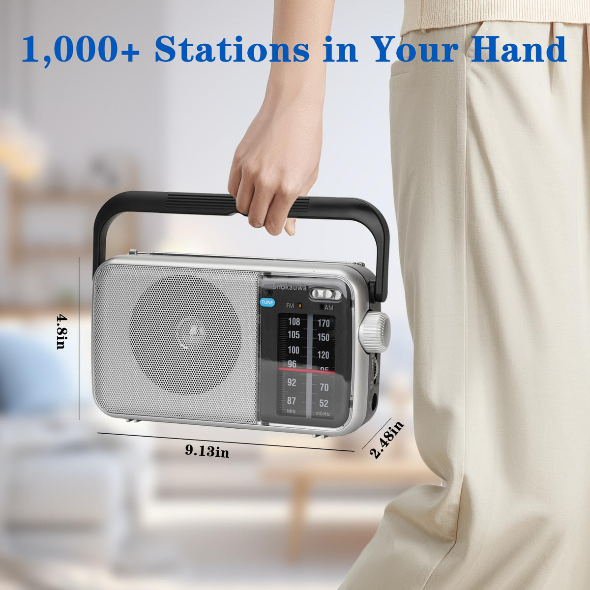 Snokauwa AM FM radio AC adapter for steady home use