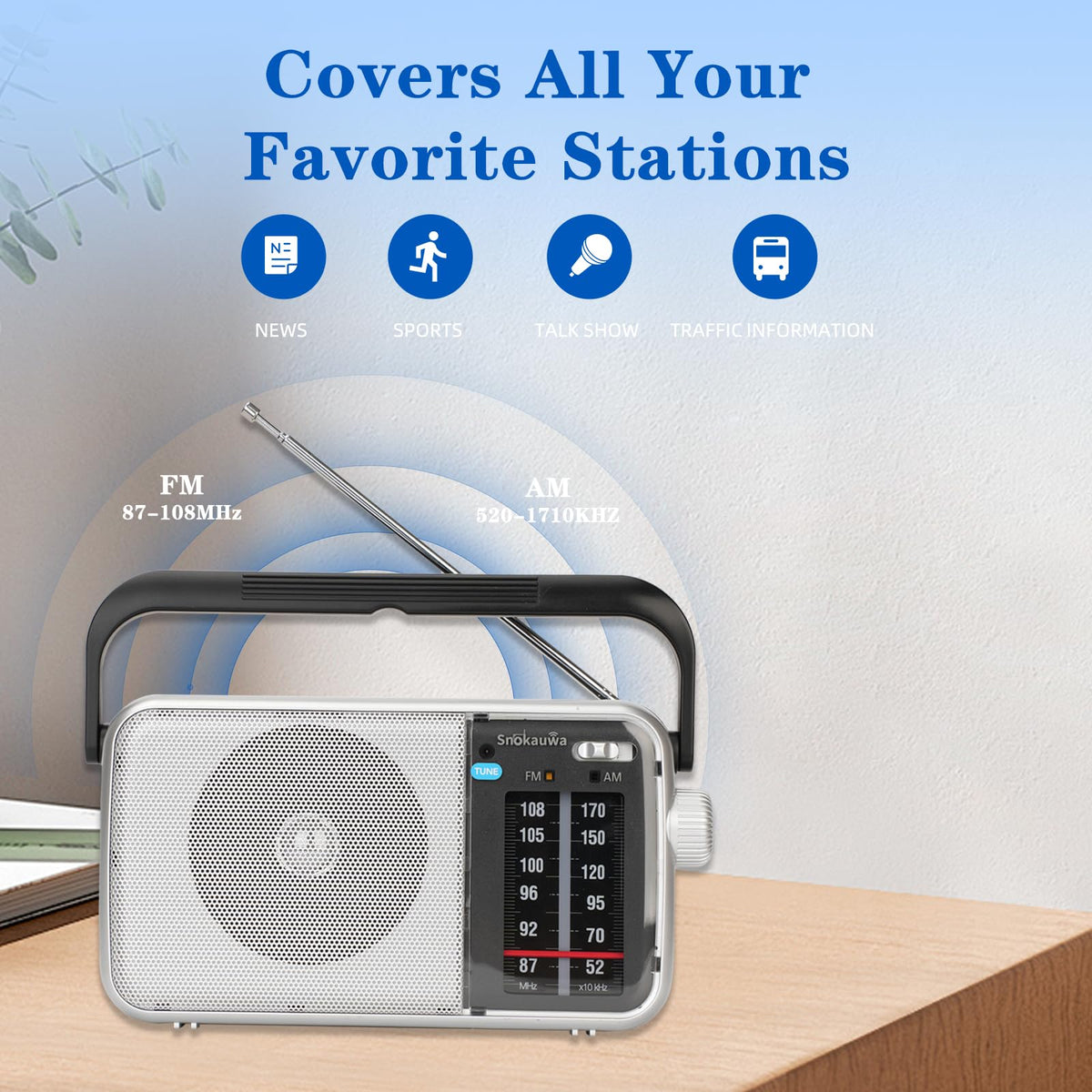 Snokauwa AM FM radio speaker grille delivering bold, clear broadcast sound