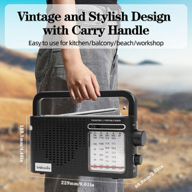 Snokauwa portable weather radio headphone jack for private listening on the go