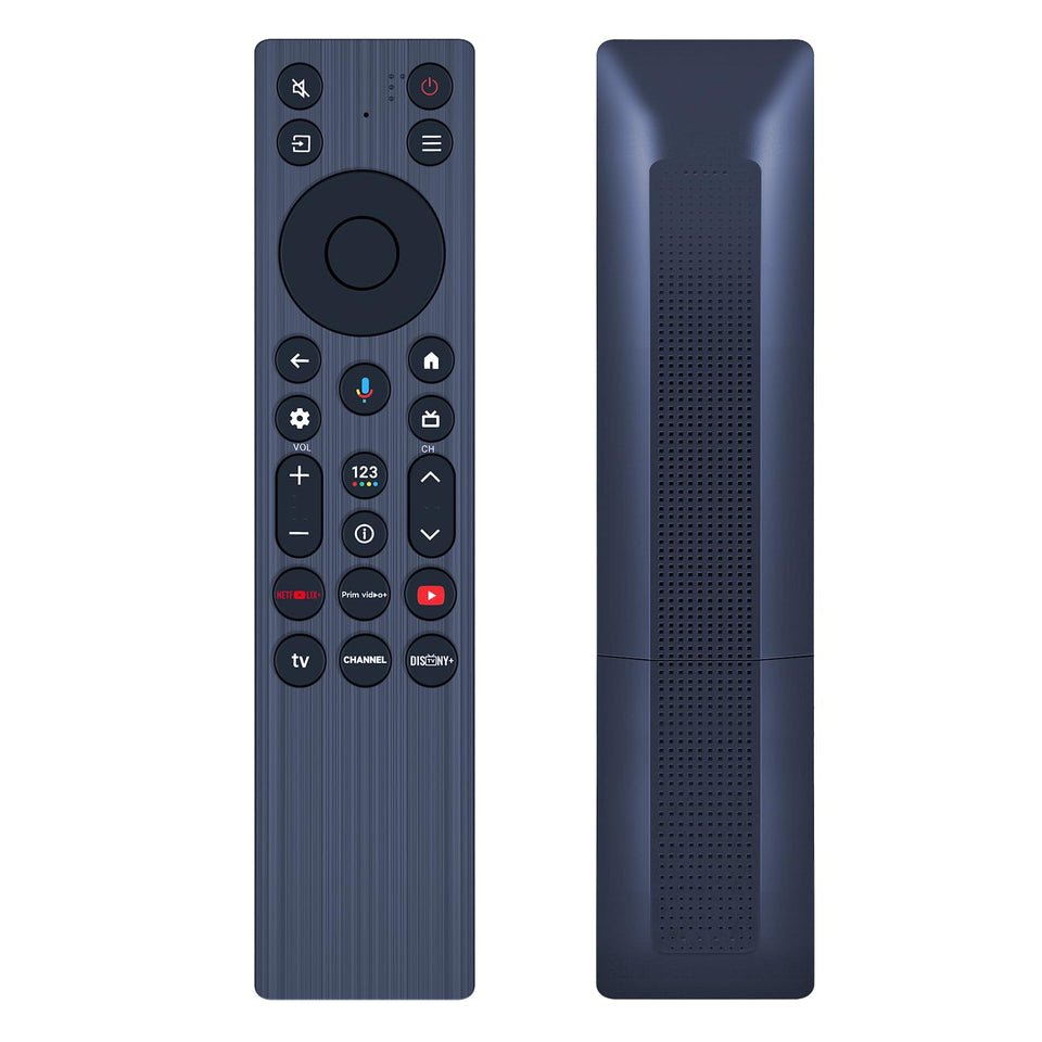 Snrigw RC923A remote front view, compatible with TCL TVs for instant power on and seamless navigation.
