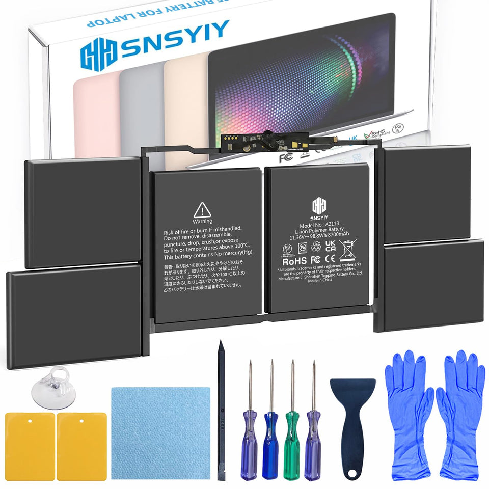 SNSYIY A2141 MacBook Pro battery with real capacity for longer unplugged use.