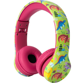 Snug Play+ dinosaurs headphones front view, durable kid-friendly design for daily use.