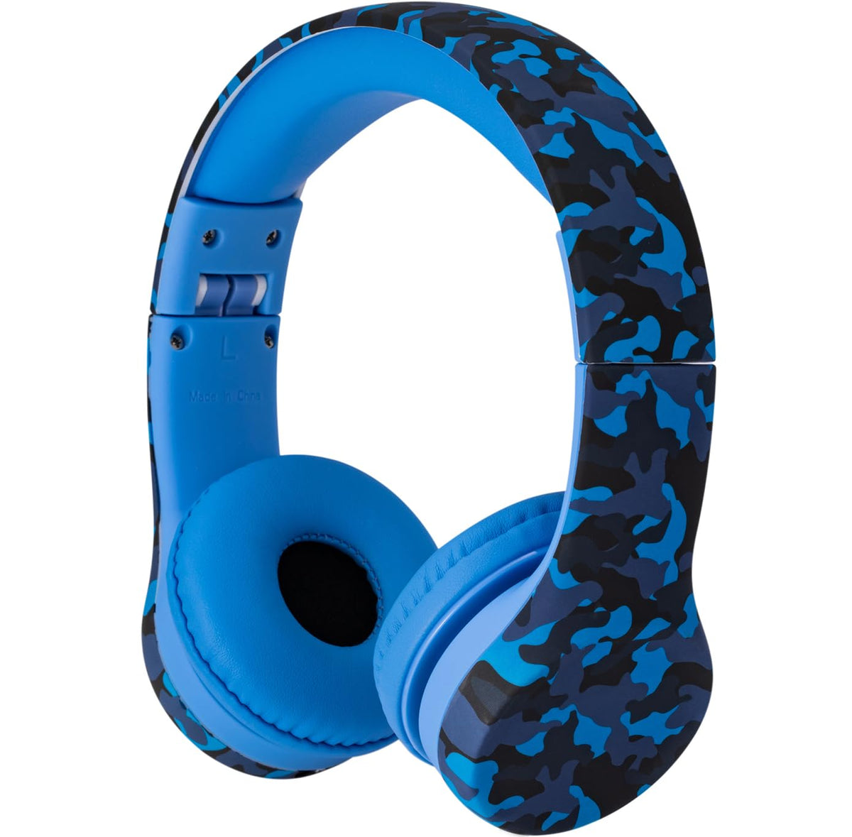 Snug Play+ kids headphones in blue camo with volume limiter.