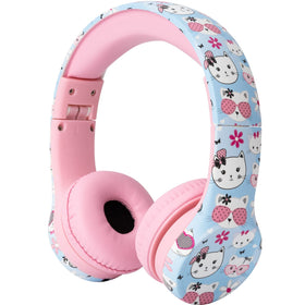 Snug Play+ Kitty headphones, front view, volume limit for safe listening.