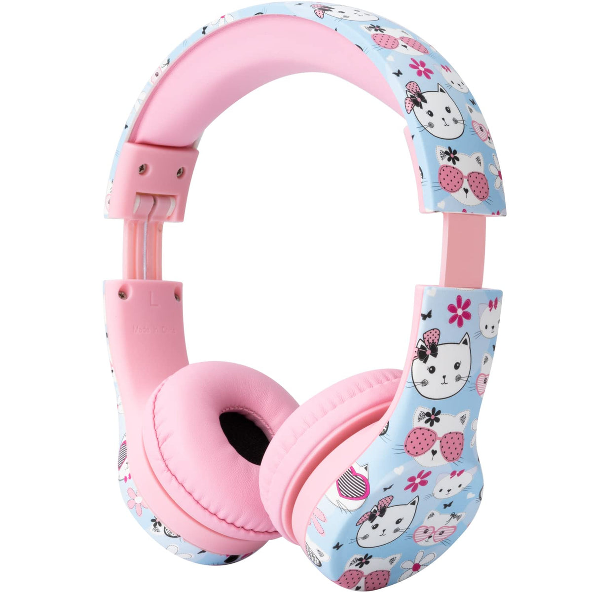 Snug Play+ Kitty headphones, side view, lightweight design for kids.